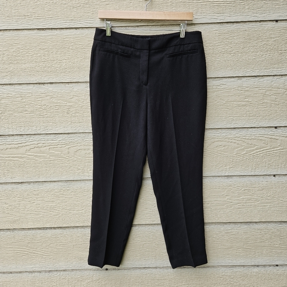 J. Crew black French girl slim crop pant in 365 crepe size 10